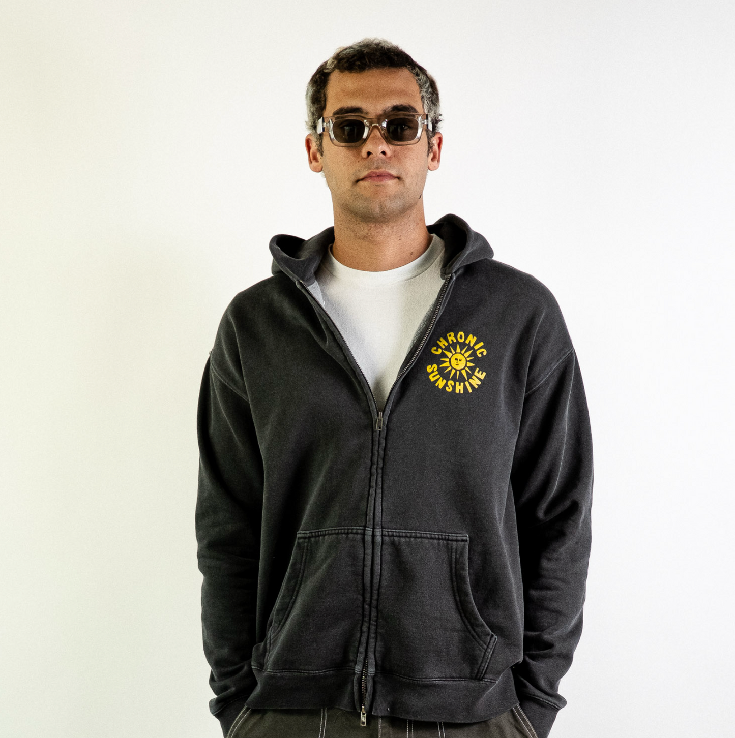 Chronic Sunshine Zip Hoodie (Faded Black)