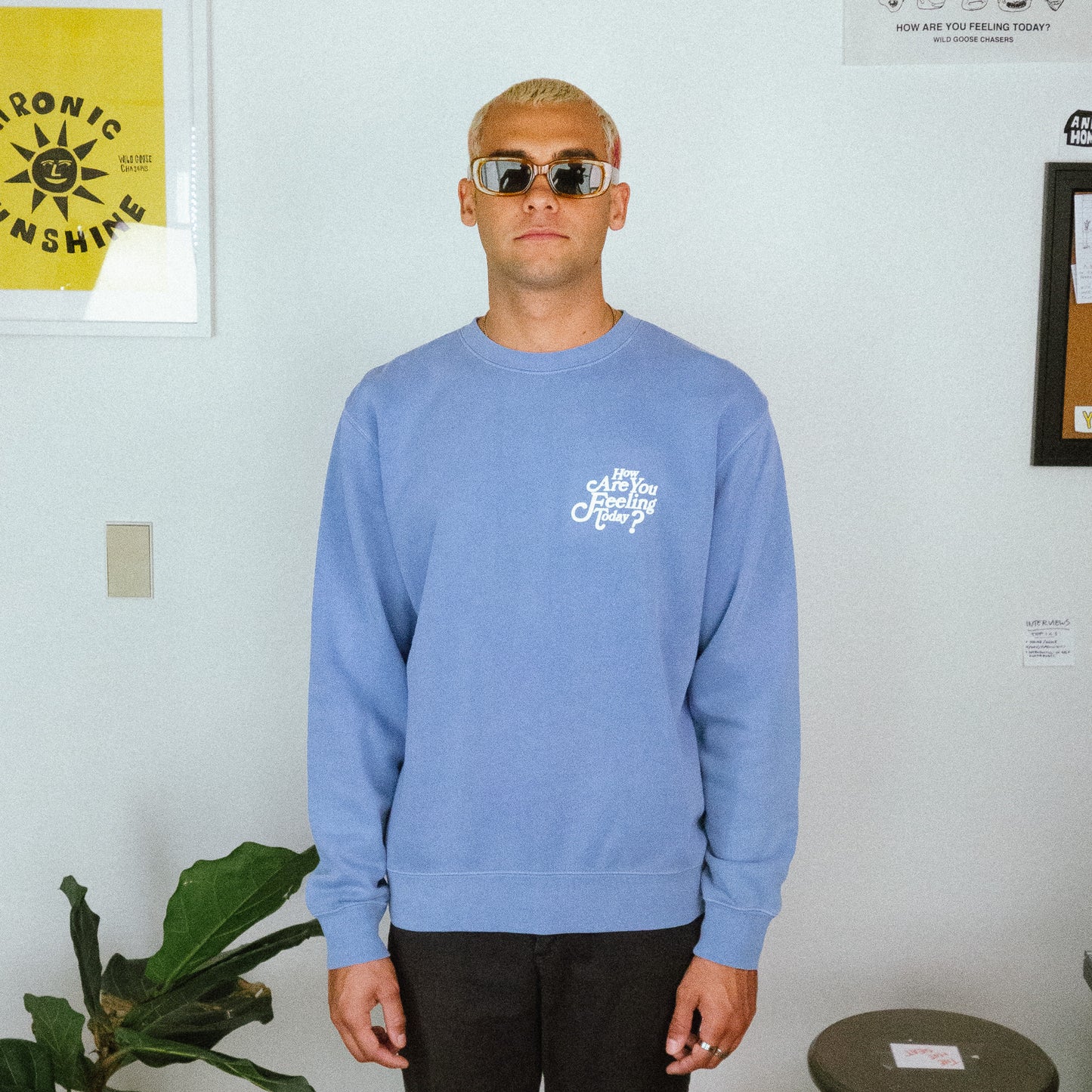 Script Sweater - Pigment Blue