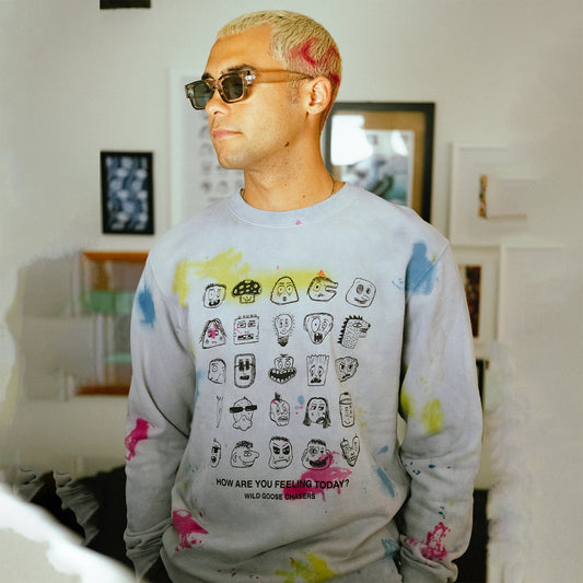 Feelings Chart 2.0 Sweatshirt - Blue Splatter