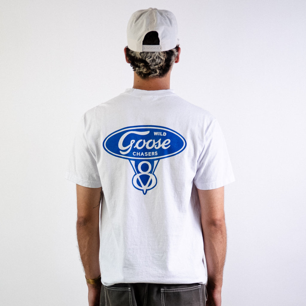 Blue Oval Logo Tee (White)