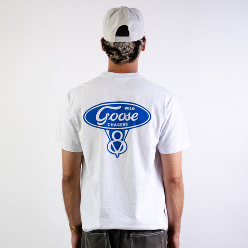 Blue Oval Logo Tee (White)