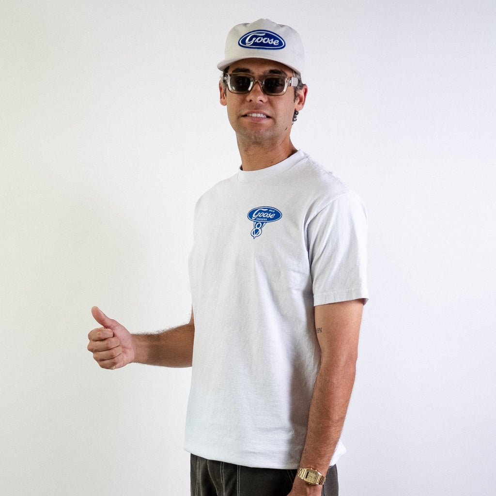 Blue Oval Logo Tee (White)