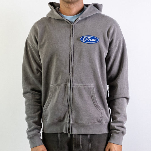 Goose Zip Hoodie (Faded Grey)