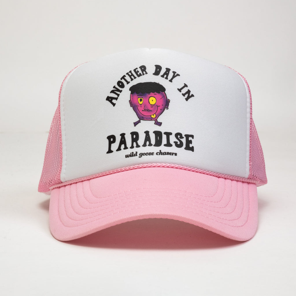 Paradise Trucker Hat - Pink / White