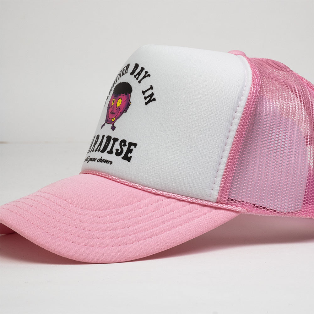 Paradise Trucker Hat - Pink / White