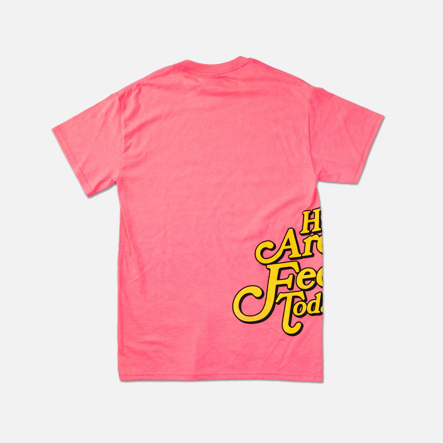 Hip Print Script Tee - Neon Pink