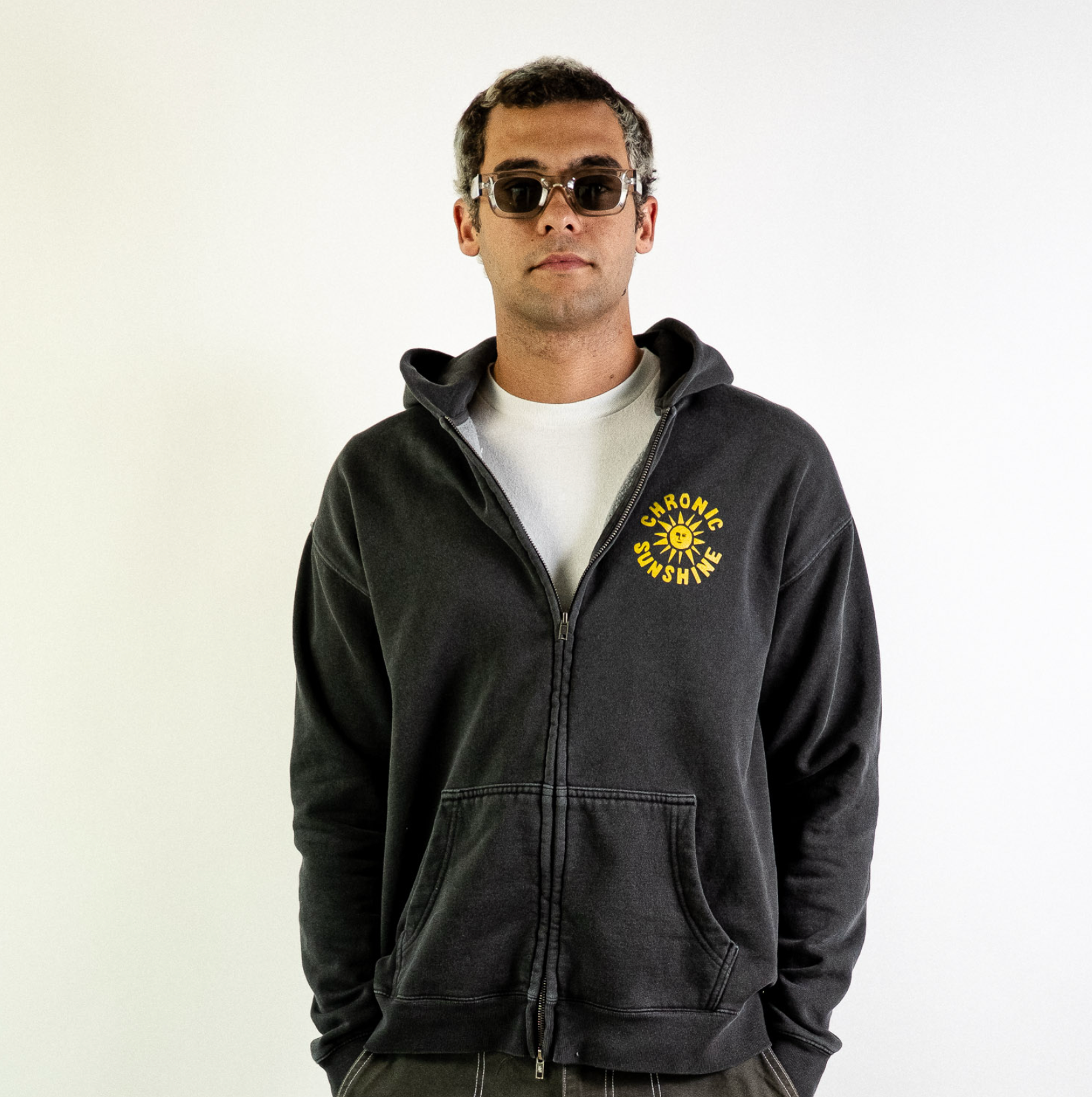 Chronic Sunshine Zip Hoodie (Faded Black)