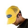 Blue Oval Patch Trucker Hat (Yellow)