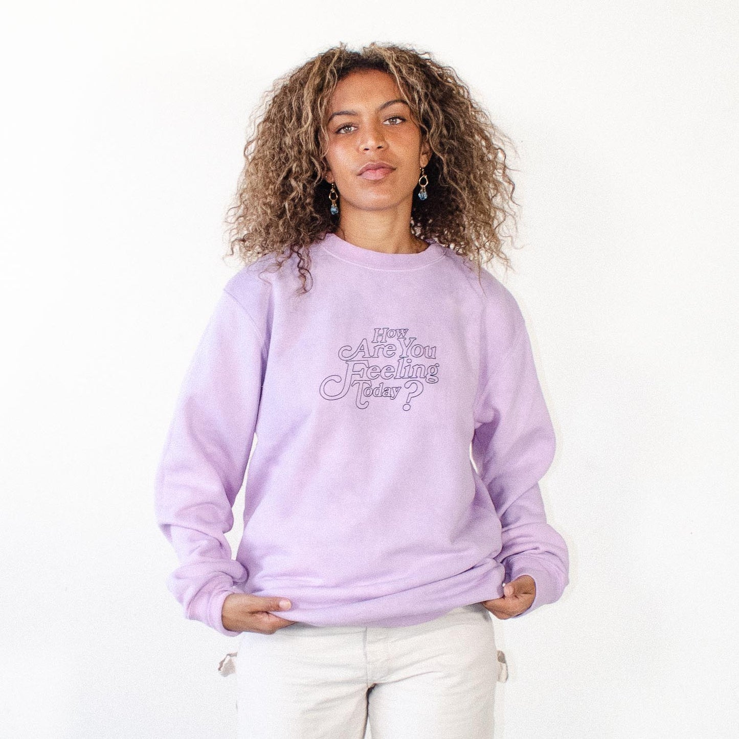 Fineline Print Sweatshirt - Pink